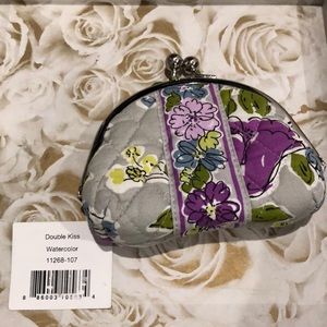 Double kiss coin purse watercolor